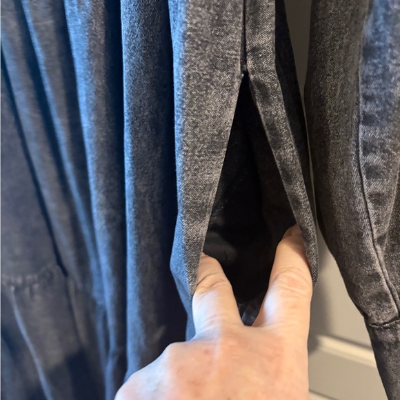 Idem Ditto Gray Washed Cottagecore Prairie Western MIDI Dress w/ Pockets M - Picture 10 of 16